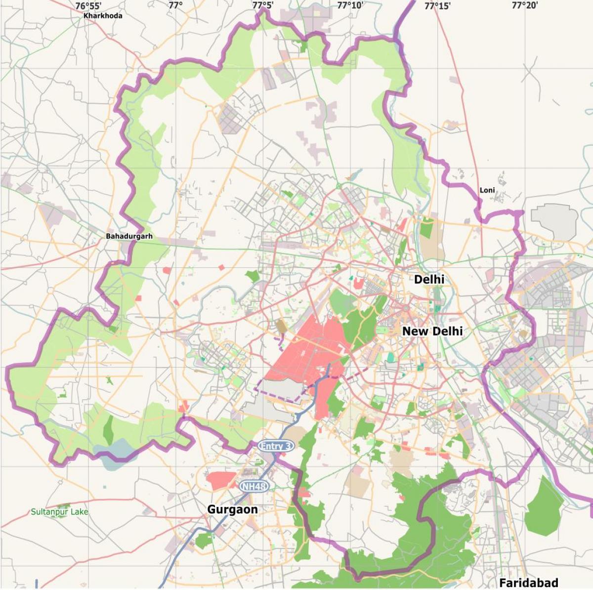 Plan de la ville de New Delhi
