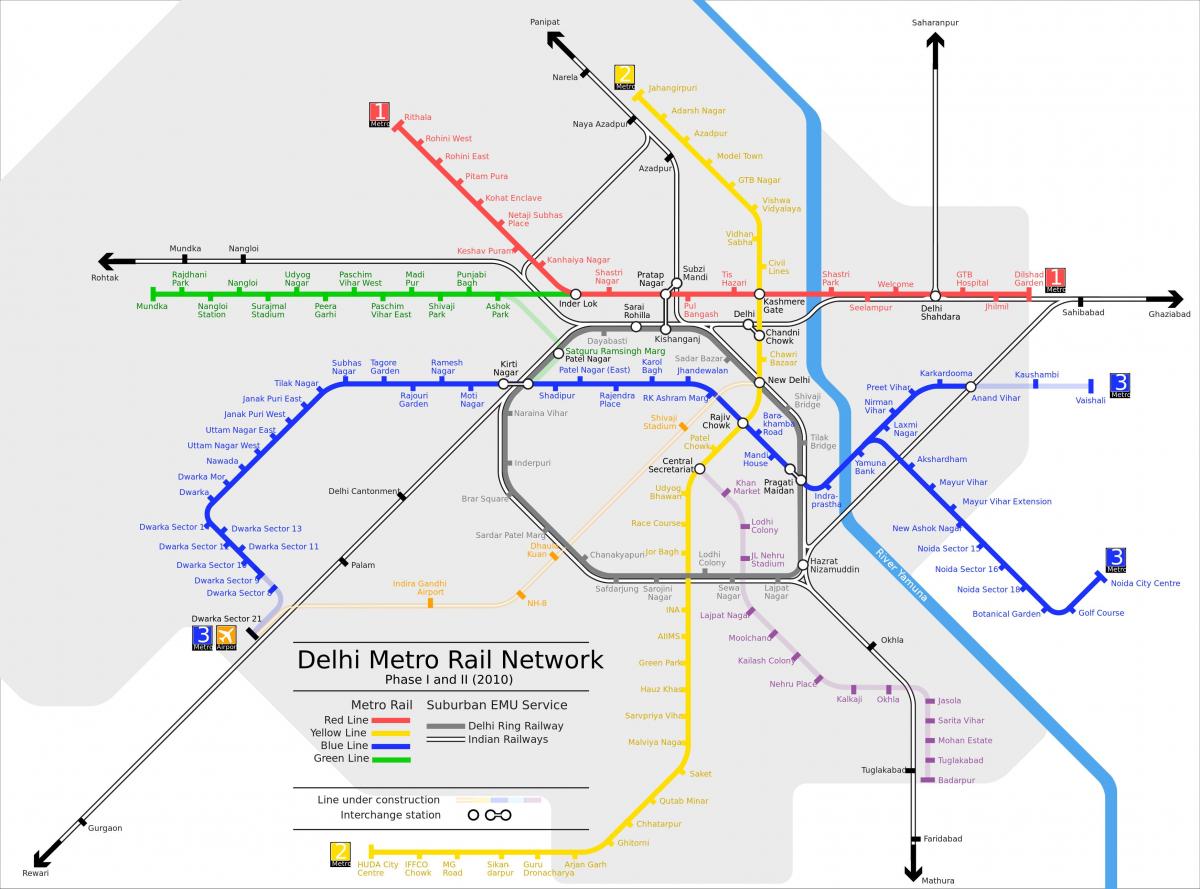 Plan des transports publics de New Delhi